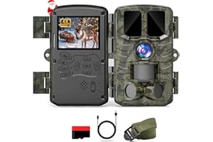 Coolifepro Fototrappola 4K 60MP,Fototrappola Infrarossi Invisibili 120°Ampia Visuale Impermeabile IP66 Fototrappola 850nm IR LED con Scheda SD da 32GB per la Sorveglianza della Fauna Selvatica