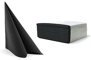 Alvotex Chic Airlaid 50, similares a la Tela, servilletas Desechables, Papel, Negro, 40 x 40 cm