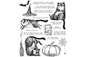 BRIARTW Hallowwen - Timbro con motivo a forma di ragnello, con scritta in lingua inglese "Happy Halloween", in gomma trasparente