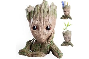 LOPKJ Baby Groot Pot de Fleur Gardien de la Galaxie Pot de Fleur Interieur Pot Créatif pour Plantes Grasses Jouet Pen Pot Groot Flowerpot pour Bureau et Dortoir Décoration de la Maison