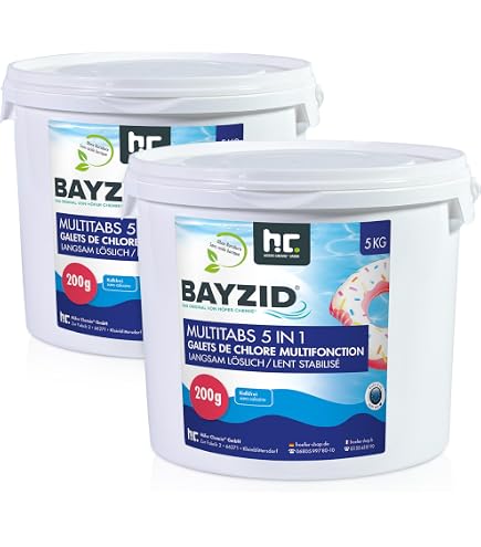 Chlore Lent Multi-Actions 500g – Galets 5kg Pour Piscine – Traitement Eau Skimmer, Stabilité Optimale