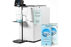 LANGWATER Reverse Osmosis & Mineralisation Water Filter Countertop TheWell 2 - Alkaline & Hot water dispenser - Plug & Drink Water Purifier with NSF58 RO, UV & 2 Mineral Packs Made in Switzerland