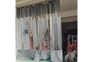Jolan Pvc Waterproof Transparent Tarpaulin,Outdoor Grey Clear Tarp Curtains,Pergola Gazebo Patio Carport Tarpaulin Side Panels,Partition Curtains,With Grommets,Weatherproof,W×H-2.8×3.5m(9.2 * 11.5ft)