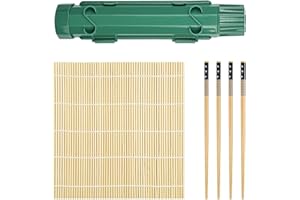 Skynzor Kit Sushi, Máquina Molde Onigiri Maker Casero, Utensilios Completo Principiantes Esterilla Bolas de Arroz, Profesional Maki Kit para Hacer Sushi Casa Diy