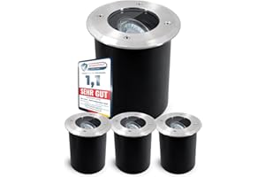 SSC-LUXon JUAVI - Faretto da incasso per pavimento esterno, girevole, rotondo, IP67, per 1 GU10, faretto da terra rotabile (senza lampadina)