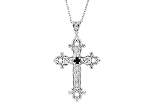 Hanary Gothic Cross Necklace, Zinc Alloy Cross Pendant, Goth Jewelry Gift for Women Men