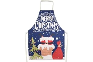 FLOFIA Grembiule Cucina Natale Grembiule Natalizio Natale Cuoco Cucina Ristorante Famiglia Barbecue Decorazione Festa di Natale Grembiule Natale per Adulti Unisex