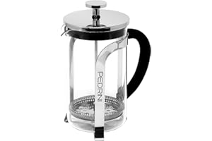 Pedrini infusiera 600 ml, Acciaio e Vetro temperato, con Filtro e premitore