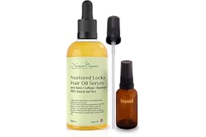 NOMARA ORGANICS MADE WITH LOVE Nomara Organics Hair Growth Oil Serum with Caffeine, Biotin, Rosemary, 100% Natural, Travel Bottle, Vitamins, Coffee Oil, 100mL, Gift Set, Potent Elixir, Regrowth, Anti-Hair Loss, Vegan, Men, Women.
