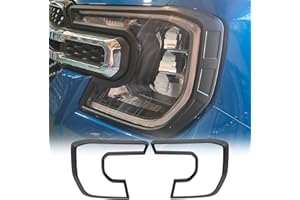 JHCHAN For Ford Ranger 2023-2025 Accessories - Head Light Guards for T9 Wildtrak Platinum Raptor Front Light Surround Cover Trim Protector Accessoy Matte Black Grooved