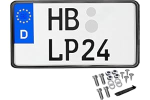 L & P CAR DESIGN Kennzeichenhalter 240x130 Leichtkraftrad Motorrad Nummernschildhalterung Traktor 240 x 130 Rahmenlos Kennzeichenhalterung Kennzeichenverstärker Anhänger Kennzeichen Halter mit Befestigungsmaterial