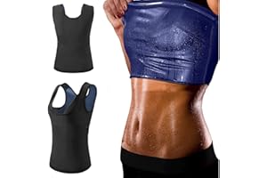 CALMSHOPS Crop Top Short Sauna Suit Sweat Shaper Vest Slimming Top Fat Burn Petite Tank Shorter Vest for Women