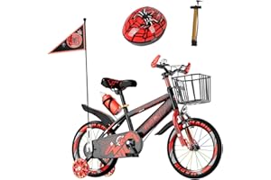 ‎HABIB GRUPPE Habib Gruppe Kinderfahrrad Jungenfahrrad 12 14 16 Zoll ab 3 Jahre – mit LED Stützrädern, Korb, Klingel & GRATIS Helm & Pumpe, Vorderradbremse