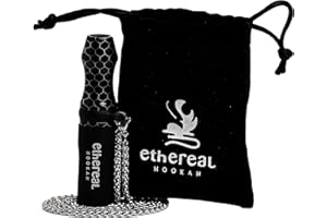 Ethereal Hookah Boquilla Premium reutilizable para Cachimba | Exclusivo accesorio para tu Shisha | Fabricada en Resina y Silicona | Incluye colgante de acero y bolsa de terciopelo (Negro)