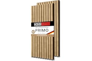 wohnartig® Wandpaneele PRIMO - Set 2 Stück je 900 mm x 450 mm | Farbe: Eiche Santa | Akustikpaneele | Wandpaneele auf filz | Wandverkleidung