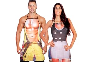 NEER Set di 2 Grembiuli Muscoli Divertenti Regalo Grembiuli per Coppia Grembiuli Creativi da Cucina Grembiule Impermeabile Regolabile per Uomo Donna Festa Natale Barbecue Cuoco