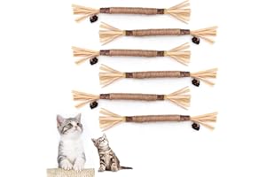 ANMOYIXIA Lot de 6 bâtonnets d'herbe à chat - Bâtons à mâcher pour chat - Pour le soin des dents et contre la mauvaise haleine - Naturel et sûr - Bâtonnets à mâcher pour chat - Jouet à mâcher pour