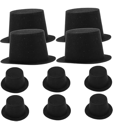 Lot De 100 Mini Cylindres Noirs (chapeaux De Sorcier) - Plastique, 2,3x2,3x1,6 Cm, Pour Décoration DIY, Fêtes, Mariages