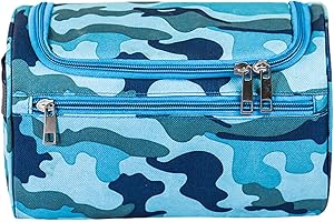 MAXQUU 1 sztuka praktycznej kosmetyczki o dużej pojemności, wisząca kosmetyczka o dużej pojemności, wielofunkcyjna, z haczykiem, bardzo dobrze nadaje się do podróży (kamuflażowy)., niebieski, Nowoczesny