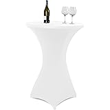 Vanage Stretch-Husse für Bistrotische für einen Tischdurchmesser von 70 - 80 cm, weiß