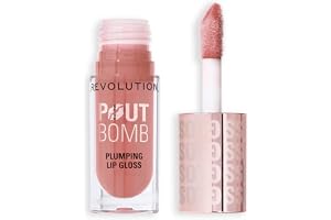 Revolution Beauty Pout Bomb fyllig godis, Candy Pink Nude | Byggbar, hög glans för återfuktande, fyllig finish, byggbar färg, vegan och grymhetsfri, 4,44 ml