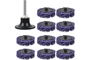 RIVLOP 10Stk Schleifscheibe Reinigungsscheibe Grobreinigungsscheibe, 50mm 2 Zoll CSD-Scheibe Oberflächenbearbeitung oder Lackentfernung Polieren für Bohren Rollenschleifscheibe mit Scheiben-Pad-Halter