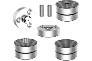 Tertullus Zestaw 4 nóżek rezonansowych, amortyzatory rezonansowe, aluminiowe nóżki, tłumiki drgań z amortyzującymi perłami, do głośników i urządzeń (IF4023S-Silver)