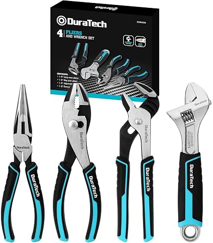 DURATECH 3-Piece Pliers Set - 6-in-1 Wire Stripper/Crimper/Cutter, 8.5" Linesman, Needle Nose & Side Cutters - View #2