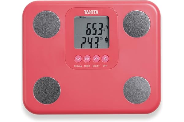 TANITA BC-730 Moniteur de Composition Corporelle Léger et Compact à Balayage Interne Affichage Facile à Lire 9 Mesures Rose