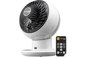 Iris Ohyama Woozoo, 43m², Ventilador de mesa, Blanco, 10 velocidades, Mando a distancia, Oscilación multidireccional, Silencioso, Potente, Escritorio, Portátil, Sobremesa, Fan, DC Jet, PCF-SDC15T