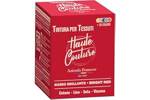 HAUTE COUTURE - Tintura Per Tissuti Rosso Brillante - 350g - Tutto in uno - Pronta all'uso per Abbigliamento e Tessuti