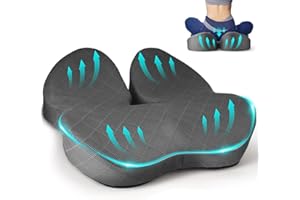 Fwiull Poduszka do siedzenia, wysokiej jakości pianka z pamięcią kształtu, ergonomiczna poduszka do siedzenia, do samochodu, sofy, biura