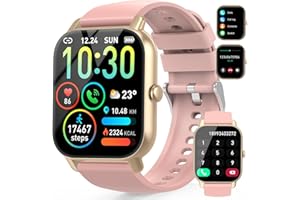 Ddidbi Reloj Inteligente Hombre Mujer con Llamada Bluetooth, 1,85" Smartwatch con 112 Modos Deportivos, Monitor de Ritmo Cardíaco y Sueño, Impermeable IP68 Pulsera Actividad para iOS Android, Rosa