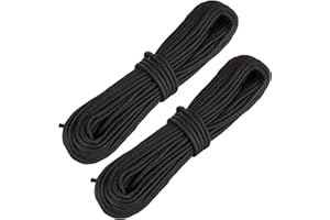 VIDETOL 2 Pack 60m Black Nylon Rope, 6MM Thick Heavy Duty Hanging Cord String, Multi-functional Tarp Hanging String for Garden Bundling, Handmade Projects and Camping