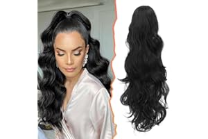 BARSDAR Coleta Postiza Rizada Pelo con Pinza de Garra, 50 cm Largas Cola de Caballo Extensiones Ondulado Ponytail Extension Clip in Postizos de Pelo para Mujeres