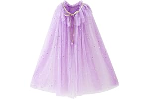 PHOGARY Mantello Principessa Bambina, Mantello Colorato Della Principessa Accessorio Accessorio Scialle Cape Ragazze da Carnevale Principessa Cosplay Costume Travestimento Compleanno Halloween Feste（Viola L）