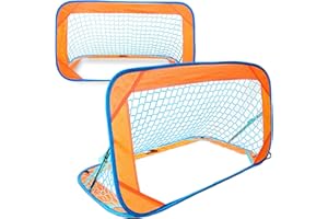 ‎KAPLER Kapler Fussballtore 2er Set oder 1er Pack für Garten Kinder Pop-up-90-120-175-Robuster Flachstahlrahmen und Glasfaserstab - Einfache Montage - Wetterfestes Polyester.