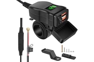 WODHMIEY Presa 2 USB Moto, Kit Caricabatterie Doppio Usb Per Moto,Caricabatteria Usb Per Moto 12-24 V, Risparmio Energetico Rapido,Dispositivo Sicuro, Supporto Per Ricarica Doppio Dispositivo (Verde)