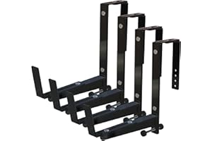 NACETURE Window Box Brackets for Railing- 4 Pcs Adjustable Planter Box Brackets- Sturdy, Stable Flower, Balconies and Fences- Upright Railing Plant Holder