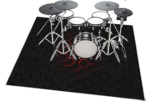 JaevKwzy Tapis de Batterie Acoustique Insonorisant | Tapis pour Batterie et Percussions | Tapis de Tambour | Tapis pour Batterie Electronique | Anti Bruit Tapis de Batterie 120 x 80 cm