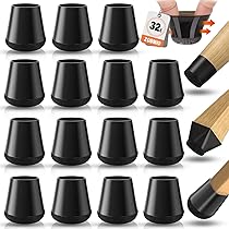 Lot De 16 Protège-Pieds De Chaise Ronds Taille S (14-19mm) - Feutre 360° - Noir - Protection Sol Silencieuse