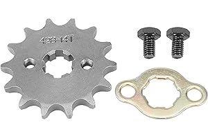 F FIERCE CYCLE 428 Chain 14T 17 mm Motorcycle Front Engine Sprocket Titanium for ATV UTV 110cc 125cc 140cc 150cc 160cc Engine