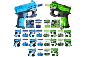 Wishery Accessories for Nerf Party Supplies, Favors - 10 Sets. Bulk Pack for Nerf Birthday, War - Mini Toy Gun, Wrist Bullet Holder, Foam Darts, Face Mask & Safety Glasses. Kids Ages 5+