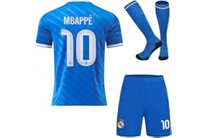 YOHA Madrid 25/26 Mbappe #10 Maillot de Football et Short pour Enfants Set Cadeau Tailles Jeunesse
