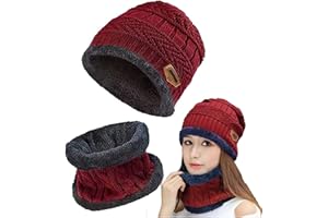 Gxlaihly - Conjunto de bufanda para hombre, para mujer, invierno, forro suave, gorro de punto cálido, unisex, bufanda de punto grueso