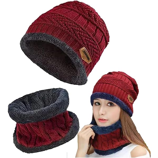 Set 3 En 1 Bonnet Écharpe Cache-Cou Femme - Hiver Thermique, Anti-Vent - Pour Ski, Snowboard, Velo