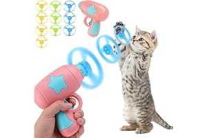 Kinesgsg Interaktiv kattleksak, kattkattkastare, kattleksak, flygande skivkastare, kattkastleksaker, med tio flygande tefat