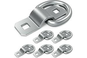 Kdtoll 6 anillas de amarre para remolques, carga pesada para remolques, carga máxima de 300 kg, anillas en D, de acero galvanizado, ojales de fijación para asegurar la carga de camiones, barcos,