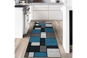 LYYK Teppich Läufer, Waschbar Küchenteppich, 7.5mm Küchenläufer Hochwertige Teppichläufer Rutschhemmender Gelrücken Dauerhaft für Küche, Flur & Wohnraum 60x300cm