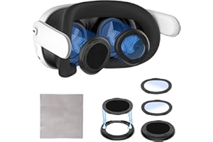 DEVASO Kit anti-buée pour Meta Quest 3, protecteur d'objectif compatible avec Oculus Quest 3, accessoires d'espacement avec lunettes bloquant la lumière bleue pour Meta Quest 3